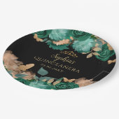 Emerald Green Gold Floral Butterfly Quinceañera Papieren Bordje (Gekanteld)