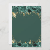 Emerald Green Gold Floral Butterfly Sweet 16 Kaart (Achterkant)