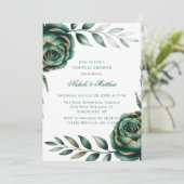Emerald Green & Gold Floral Couples Shower Kaart (Staand voorkant)