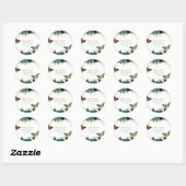 Emerald Green Gold Floral Elegant Quinceanera Ronde Sticker (Vel)