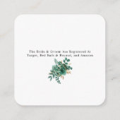 Emerald Green & Gold Floral Frame Wedding Registry Informatiekaartje (Achterkant)