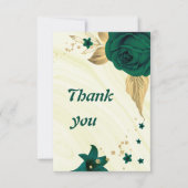 emerald green gold floral geometric bedankkaart (Voorkant)