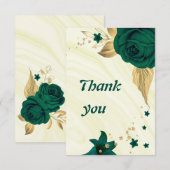 emerald green gold floral geometric bedankkaart (Voorkant / Achterkant)