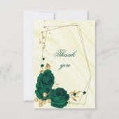 emerald green gold floral geometric bedankkaart (Voorkant)
