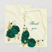 emerald green gold floral geometric bedankkaart (Voorkant / Achterkant)