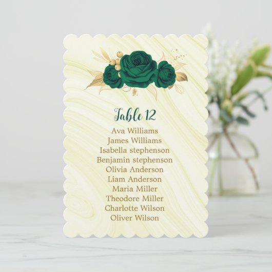 emerald green gold floral geometric seining chart kaart (Staand voorkant)