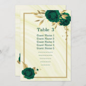 emerald green gold floral geometric seining chart kaart (Voorkant / Achterkant)