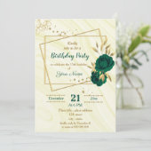 emerald green gold floral geometric verjaardagsfee kaart (Staand voorkant)
