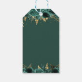 Emerald Green Gold Floral Princess Quinceanera Cadeaulabel (Achterkant)