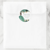Emerald Green Gold Floral Princess Quinceanera Ronde Sticker (Tas)