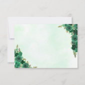 Emerald Green Gold Floral Princess Quinceañera Save The Date (Achterkant)