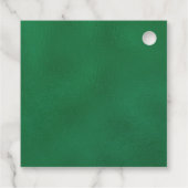 Emerald Green Gold Floral Quinceañera Bedankt Bedankjes Labels (Achterkant)