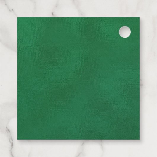 Emerald Green Gold Floral Quinceañera Bedankt Bedankjes Labels (Achterkant)