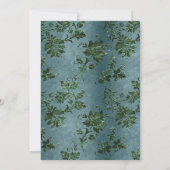 Emerald Green Gold Floral Quinceañera Kaart (Achterkant)