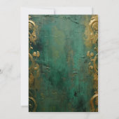 Emerald Green Gold Floral Quinceañera Kaart (Achterkant)