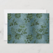 Emerald Green Gold Floral Quinceañera Thankyou Notitiekaartje (Achterkant)