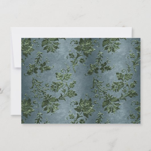 Emerald Green Gold Floral Quinceañera Thankyou Notitiekaartje (Achterkant)