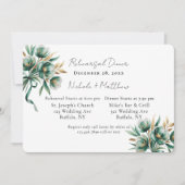 Emerald Green & Gold Floral Rehearsal Dinner Kaart (Voorkant)
