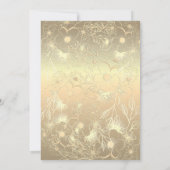 Emerald Green Gold Floral Wedding Kaart (Achterkant)