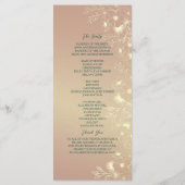 Emerald Green Gold Floral Wedding Programmakaart (Achterkant)