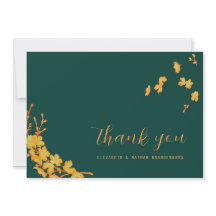 Emerald Green & Gold Flowers Hartelijk dank