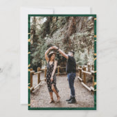 Emerald Green Gold Fluid Ink Foto Weddenschap Kaart (Achterkant)