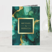 Emerald Green Gold Fluid Ink QR Code Wedding (Voorkant)