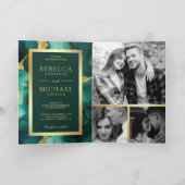 Emerald Green Gold Fluid Ink QR Code Wedding (Binnen)