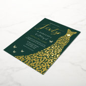Emerald Green Gold Foil 60e verjaardag Folie Uitnodiging (Gedraaid)