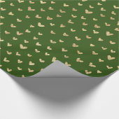 Emerald Green Gold Foil Love Hearts Wrapping Paper Cadeaupapier (Hoek)