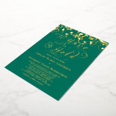 Emerald Green Gold Foil om een huwelijk te moeten  Folie Uitnodiging (Gedraaid)