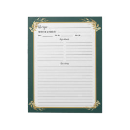 Emerald Green Gold Foliage Recipe Multomap Notitie Notitieblok
