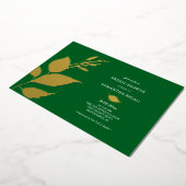 Emerald Green Gold Folie Bruids Douche Uitnodiging (Gedraaid)
