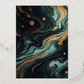 Emerald green gold folie uitnodiging (Achterkant)