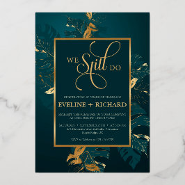 Emerald green gold folie we hebben nog steeds geld uitnodiging