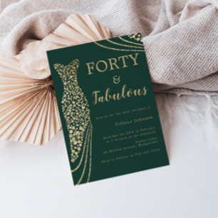 Emerald Green & Gold Forty & Fab 40e verjaardag Kaart