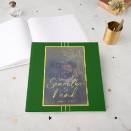 Emerald Green Gold foto bruiloft Folie gastenboek