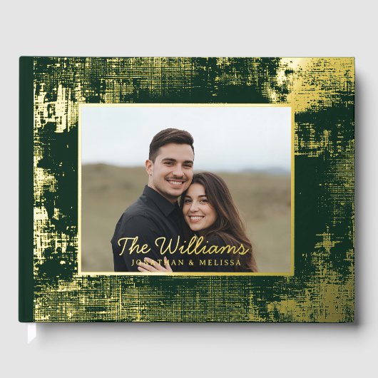 Emerald Green Gold Foto Gastboek Folie Gastboek Gastenboek (Voorkant)