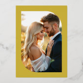 Emerald Green & Gold Gatsby Art Deco Wedding Folie Uitnodiging (Achterkant)