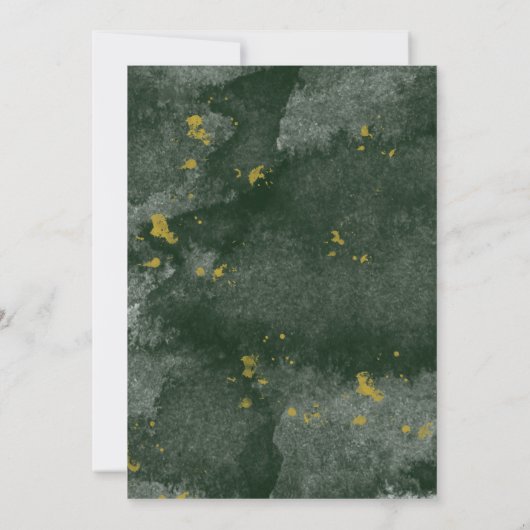 Emerald Green & Gold Geometric Brunch en Bubble Kaart (Achterkant)