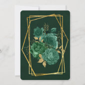 Emerald Green Gold Geometric Floral Vrijgezellenfe Kaart (Achterkant)