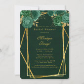 Emerald Green Gold Geometric Floral Vrijgezellenfe Kaart (Voorkant)