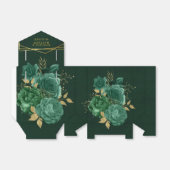 Emerald Green & Gold Geometric Floral Wedding Favo Bedankdoosjes (Uitgevouwen)