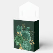 Emerald Green & Gold Geometric Floral Wedding Favo Bedankdoosjes (Geopend)