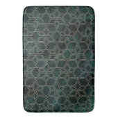 Emerald Green Gold Geometric Pattern Badmat (Voorkant Verticaal)