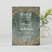 Emerald Green Gold Geometric Vrijgezellenfeest Kaart (Staand voorkant)