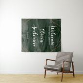 Emerald Green Gold Geometric Vrijgezellenfeest Wel Wandkleed (In Situ (horizontaal))