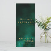 Emerald Green & Gold gereserveerde zitplaatsen bru Kaart (Staand voorkant)