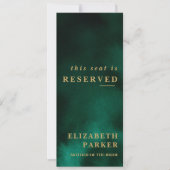 Emerald Green & Gold gereserveerde zitplaatsen bru Kaart (Voorkant)