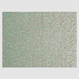 Emerald Green Gold Glam Glitter Leopard Print      Tissuepapier